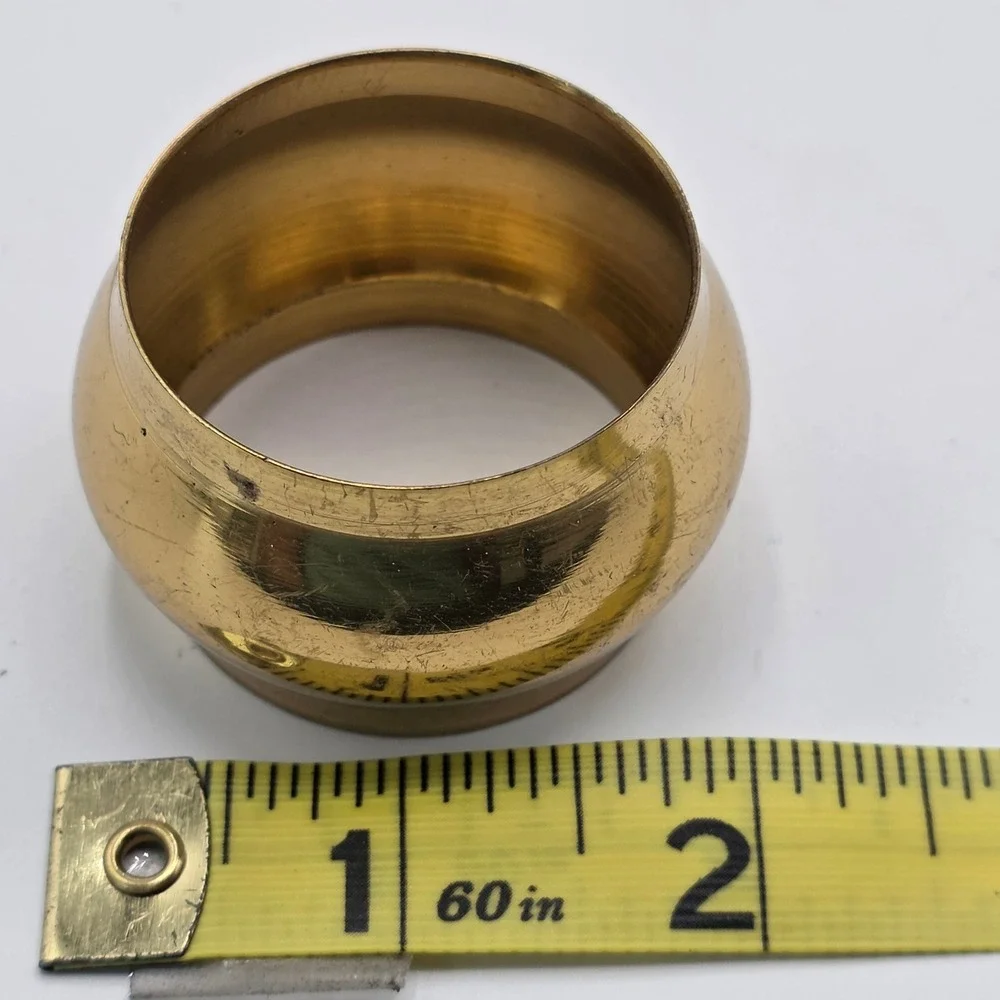 Vintage Brass Napkin Rings Set of 6 Gold Barrel Round Mid Century Modern Table
